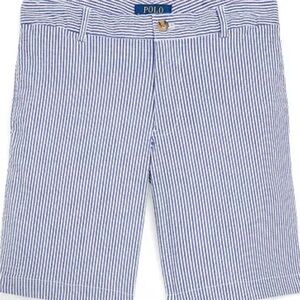 Polo by Ralph Lauren Blue and White Flat Front Shorts